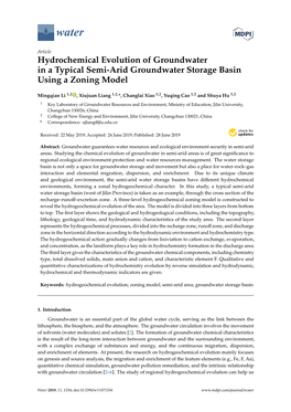 Hydrochemical Evolution of Groundwater in a Typical Semi-Arid Groundwater Storage Basin Using a Zoning Model