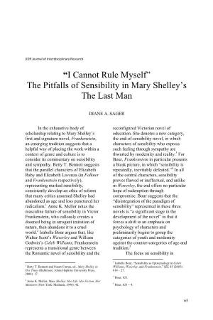 The Pitfalls of Sensibility in Mary Shelley's the Last
