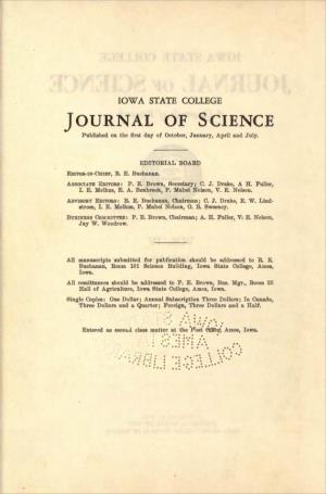 JOURNAL of SCIENCE Published on Tho First Day of October, January, April and July