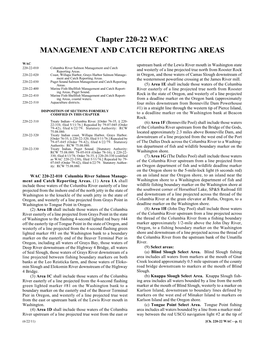 Chapter 220-22 WAC MANAGEMENT and CATCH REPORTING AREAS