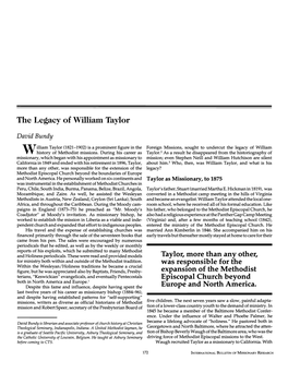 The Legacy of William Taylor