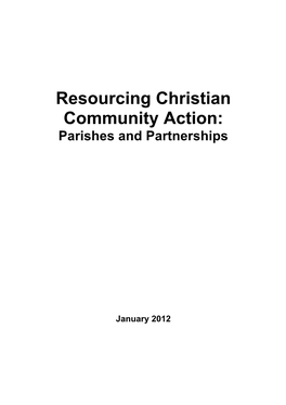 Resourcing Christian Community Action: Parishes and Partnerships