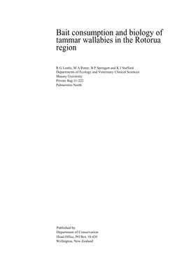 Bait Consumption and Biology of Tammar Wallabies in the Rotorua Region