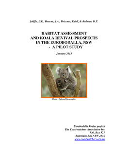 Eurobodalla Koalas Project Pilot Study Report