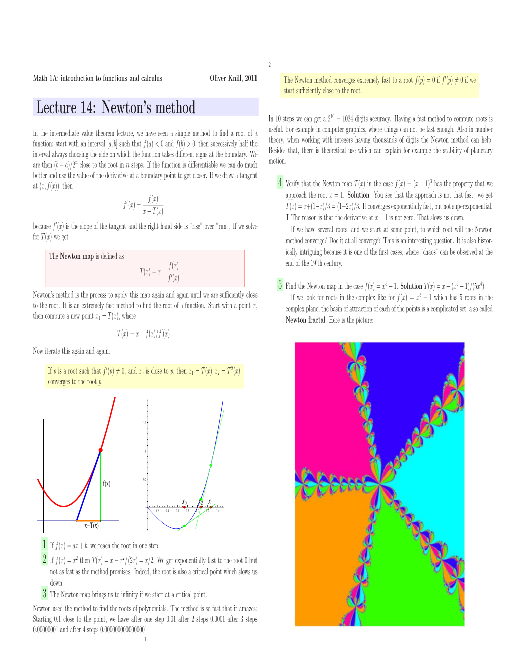 Lecture 14: Newton's Method