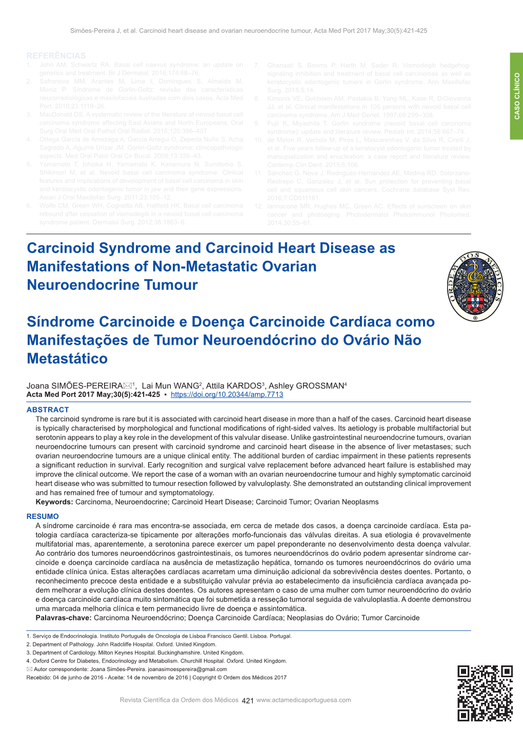 Carcinoid Syndrome and Carcinoid Heart Disease As Manifestations Of