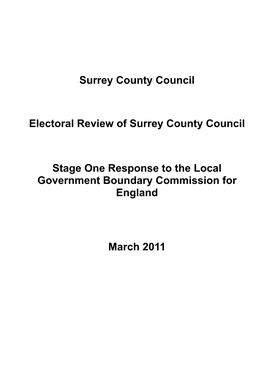 Surrey County Council Electoral Review of Surrey