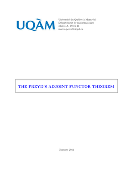 The Freyd's Adjoint Functor Theorem