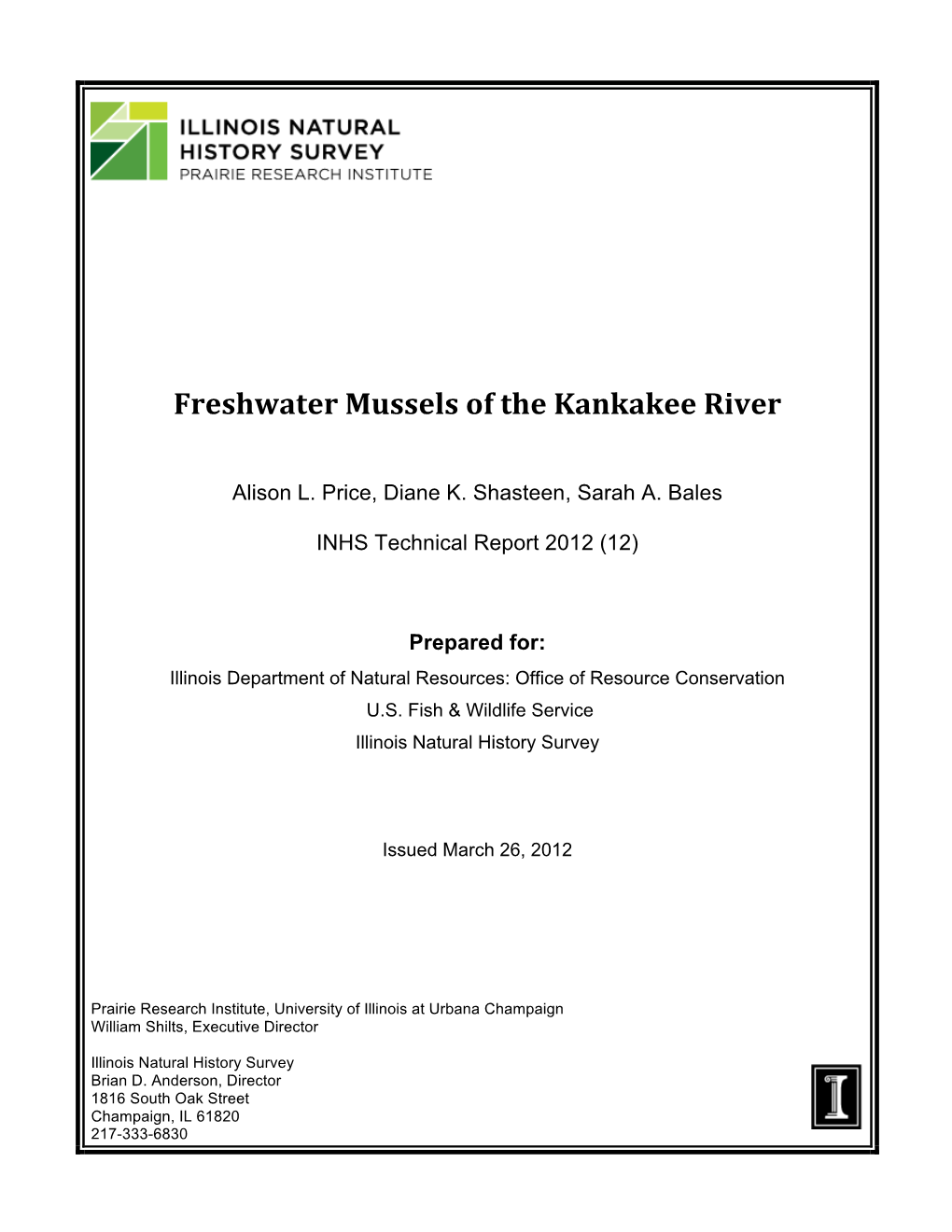 Freshwater Mussels of the Kankakee River