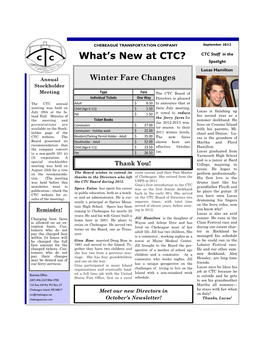 What's New at CTC?