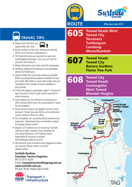 Bus No. 605 Timetable