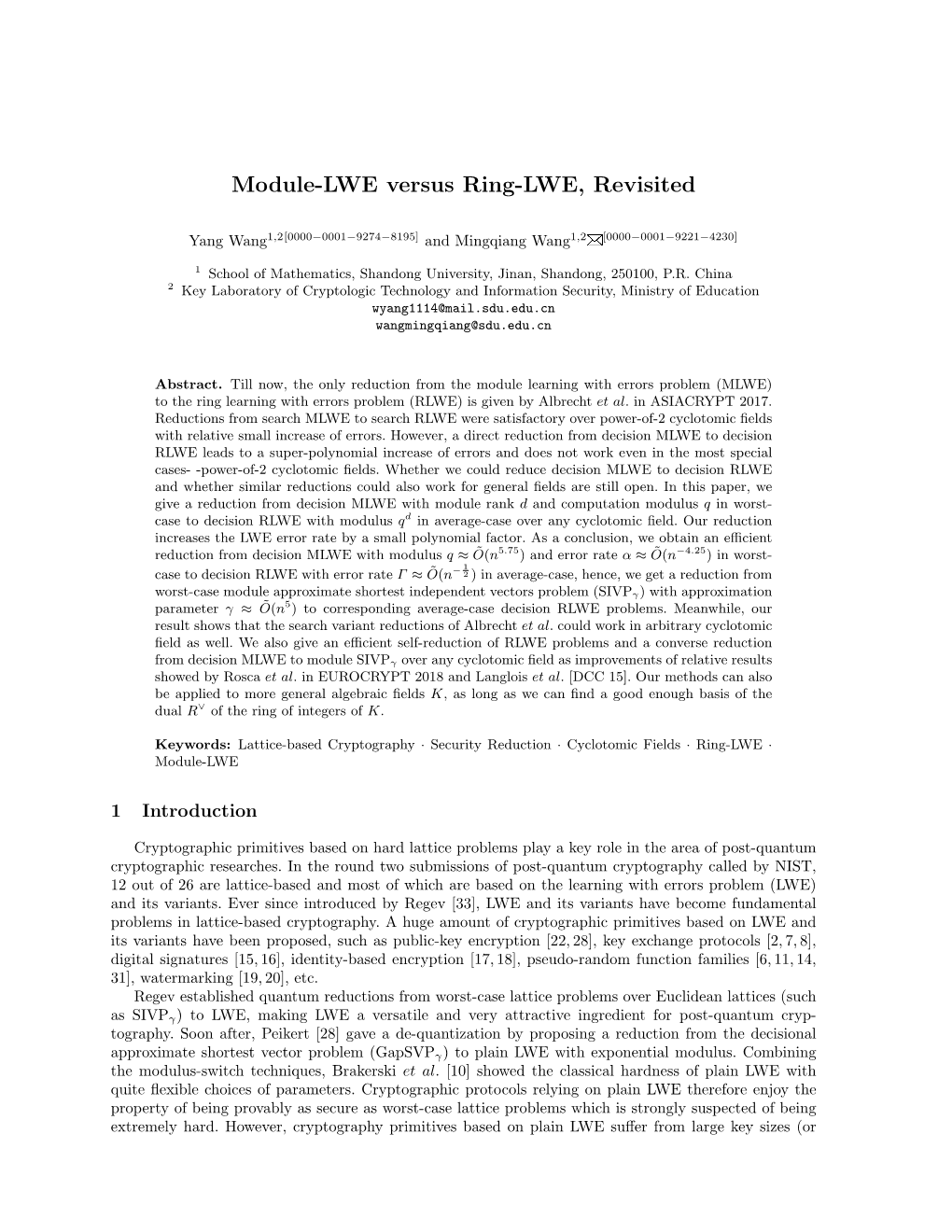 Module-LWE Versus Ring-LWE, Revisited