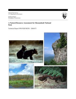 A Natural Resource Assessment for Shenandoah National Park