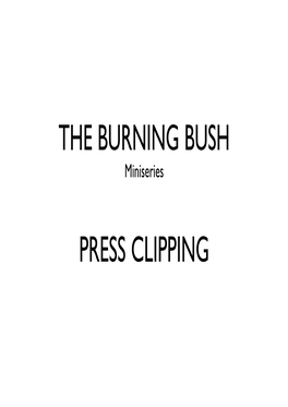 The Burning Bush Press Clipping