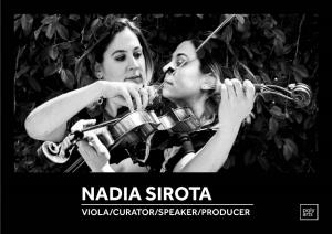Nadia Sirota Viola/Curator/Speaker/Producer Nadia Sirota