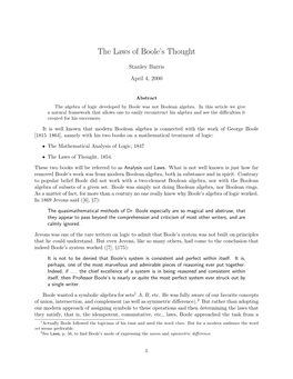 The Laws of Boole's Thought