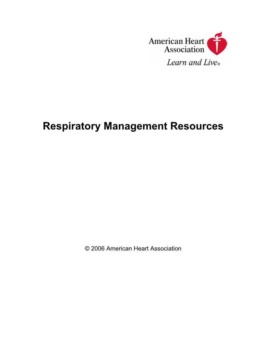 Respiratory Management Resources