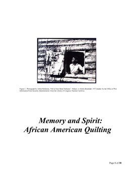 Memory and Spirit: African American Quilting