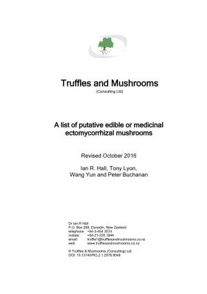 A List of Putative Edible Or Medicinal Ectomycorrhizal Mushrooms