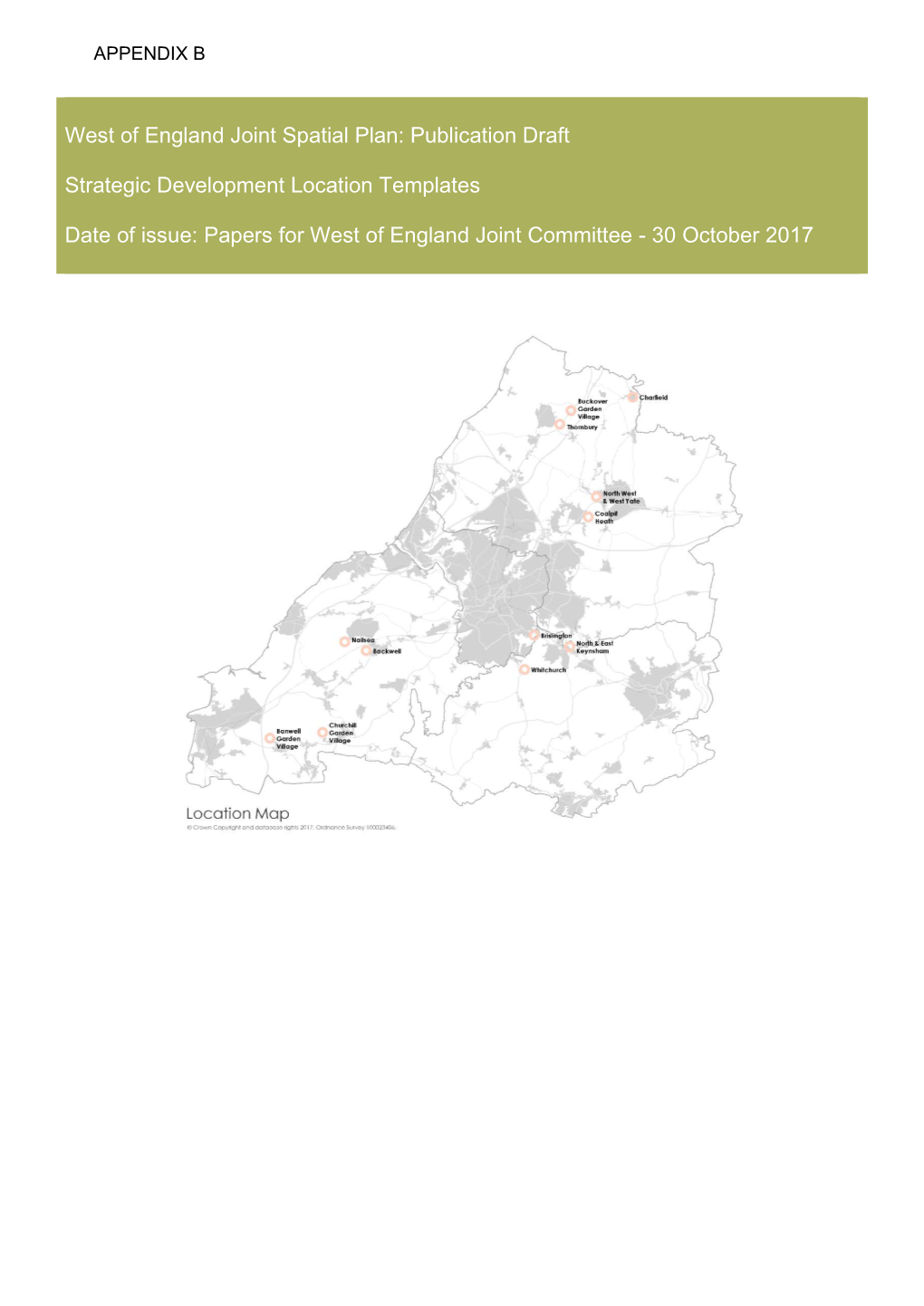 West of England Joint Spatial Plan: Publication Draft