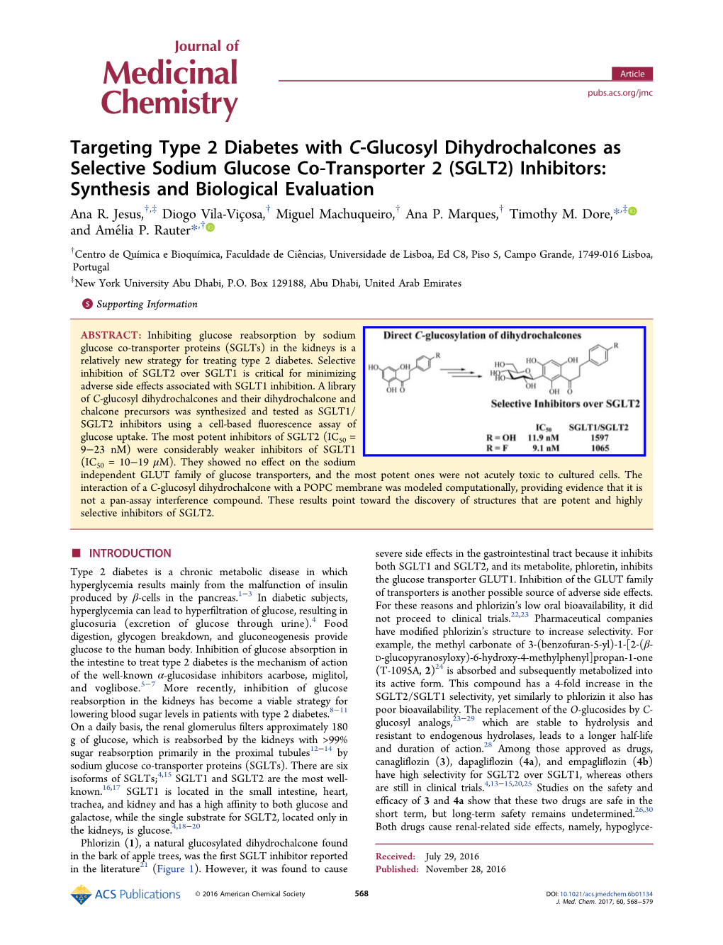 Glucosyl Dihydrochalcones As Selective Sodium Glucose Co Transporter 2 SGLT2 Inhibitors