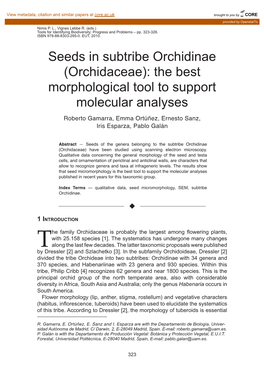 Seeds in Subtribe Orchidinae (Orchidaceae): the Best Morphological Tool to Support Molecular Analyses