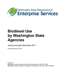 Biodiesel Use by Washington State Agencies, Jul-Dec 2015