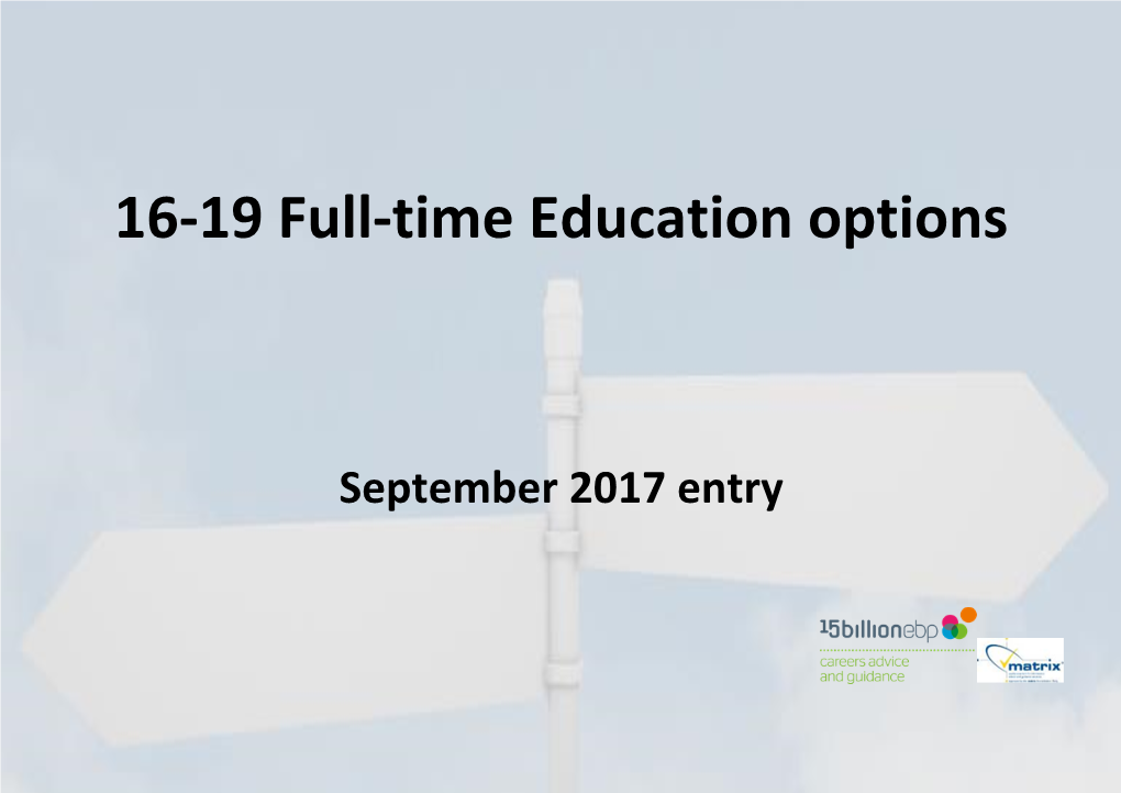 16-19 Full-Time Education Options