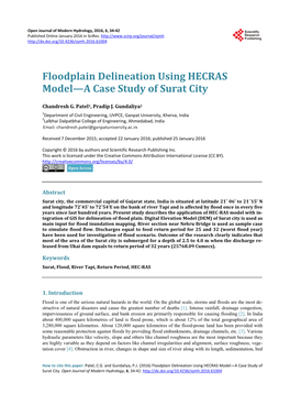 Floodplain Delineation Using HECRAS Model—A Case Study of Surat City