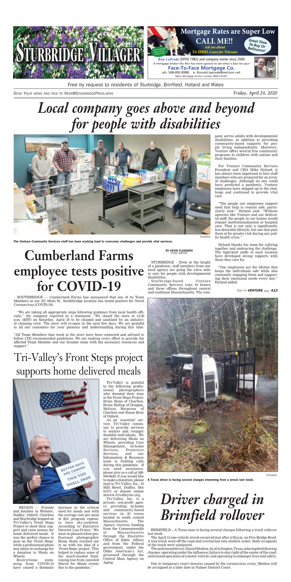 STURBRIDGE VILLAGER • Friday, April 24, 2020