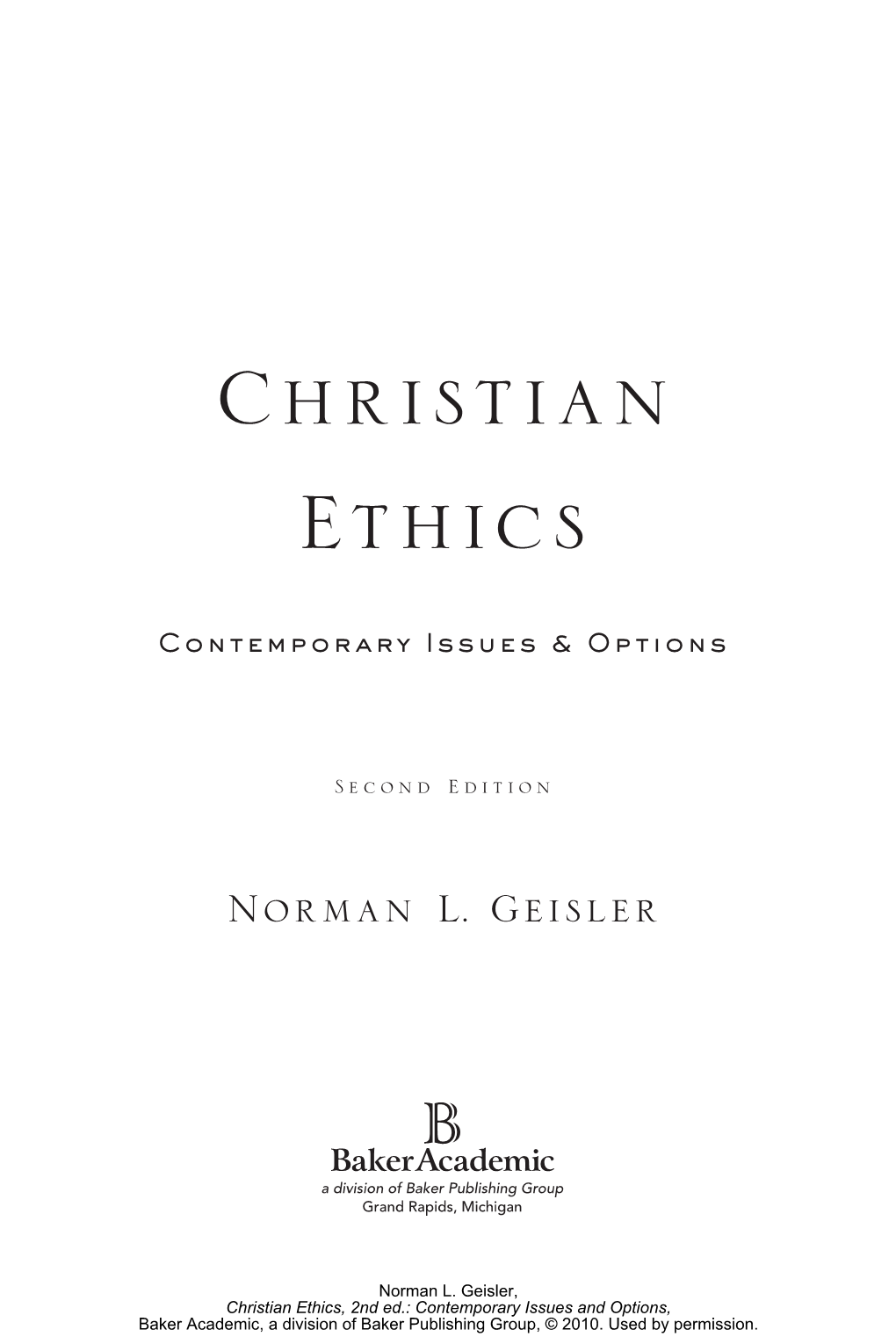 Christian Ethics