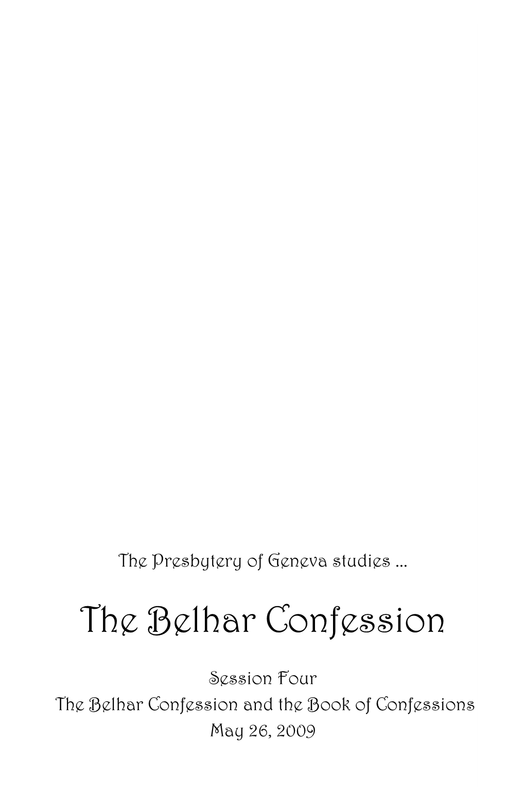 Geneva Presbytery Studies the Belhar Confession