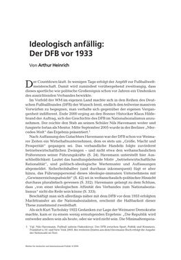 Ideologisch Anfällig: Der DFB Vor 1933
