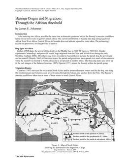 Basenji Origin and Migration: Through the African Threshold by James E