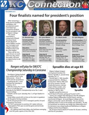 Four Finalists Named for President's Position