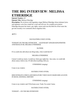 The Big Interview: Melissa Etheridge