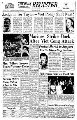 Marines Strike Back After Viet Gong Attack SAIGON, Viet Nam (AP)—The Viet Cong Overran a Vietnamese Naval Installation on the Edge of the U.S