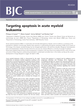 Targeting Apoptosis in Acute Myeloid Leukaemia