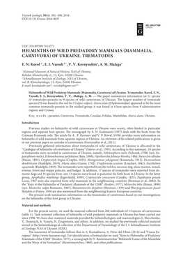 Of Ukraine. Trematodes