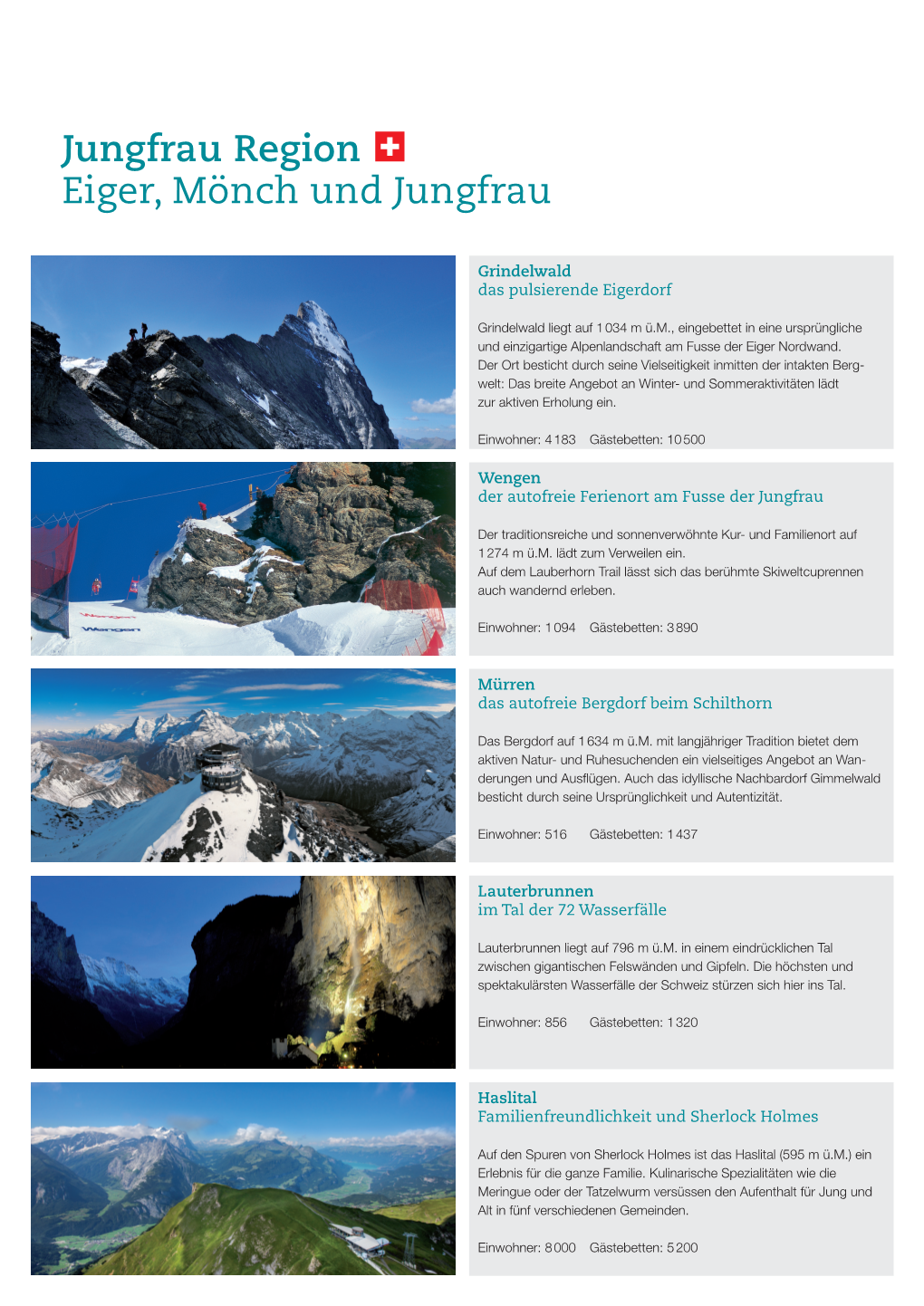 Jungfrau Region Eiger, Mönch Und Jungfrau