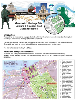 Greenwich Heritage Site Leisure & Tourism Trail Guidance Notes