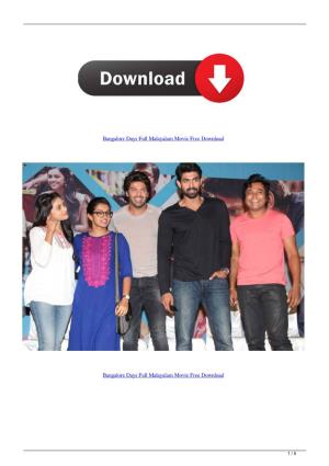 Bangalore Days Full Malayalam Movie Free Download