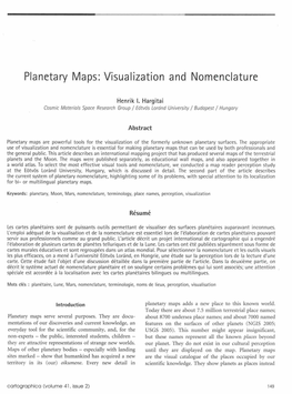 Planetary Maps: Visualization and Nomenclature