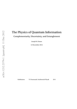 The Physics of Quantum Information