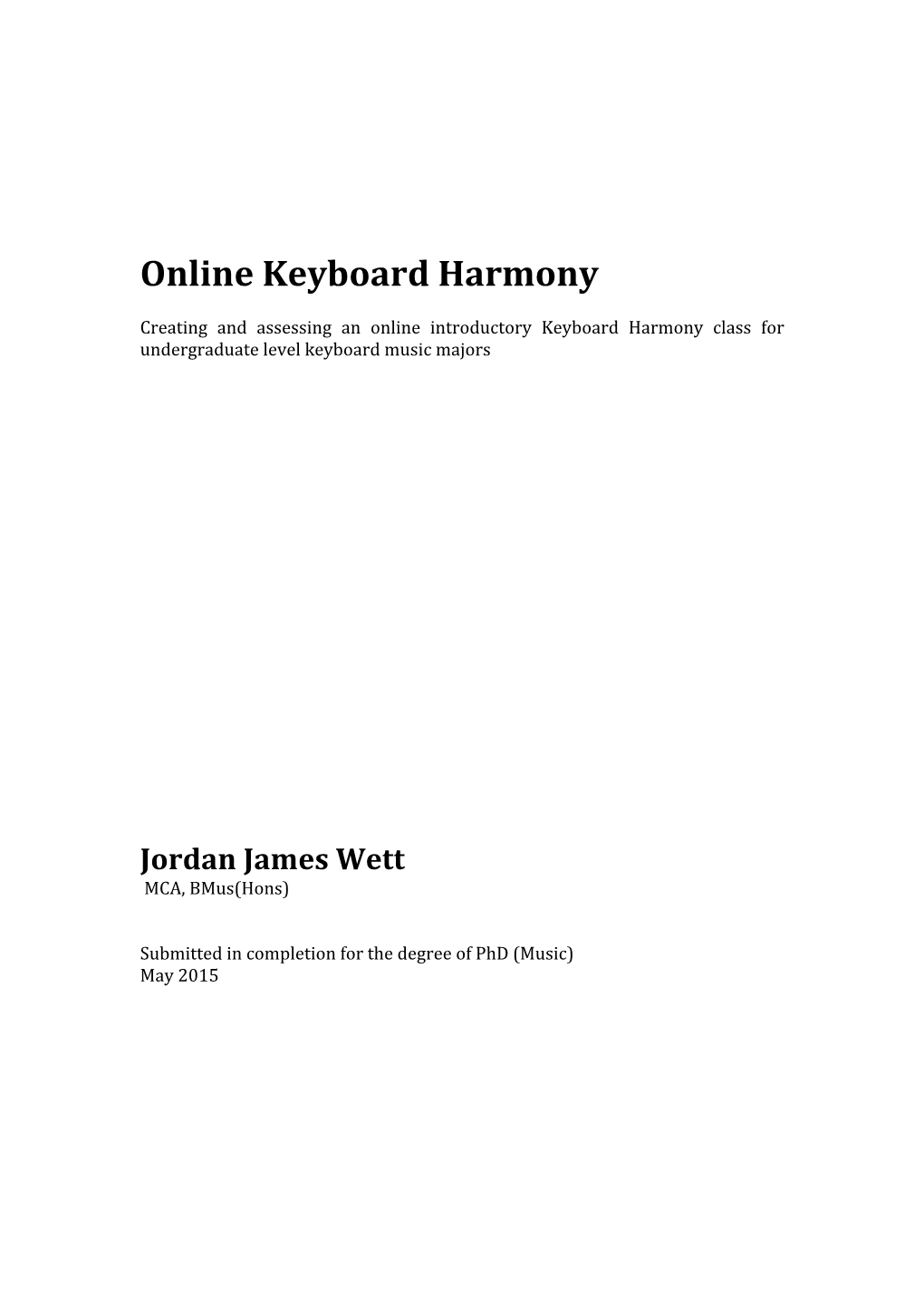 Wett, Jordan Phd Thesis Online Keyboard Harmony