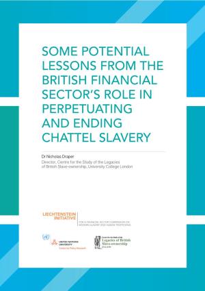 Some Potential Lessons from the British Financial Sector’S Role in Perpetuating and Ending Chattel Slavery