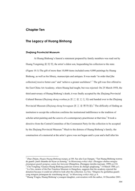 Chapter Ten the Legacy of Huang Binhong