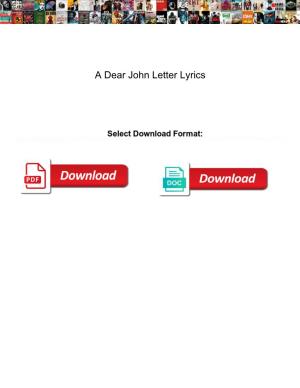 A Dear John Letter Lyrics
