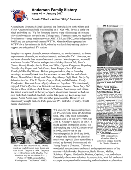 Anderson Family History Issue 46 ● January 2017