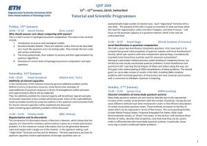 QIP 2010 Tutorial and Scientific Programmes